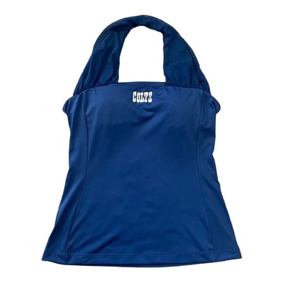 NFL All Sport Couture Blue Indianapolis Colts First Down Halter Top SZ M BNWT - Picture 1 of 11